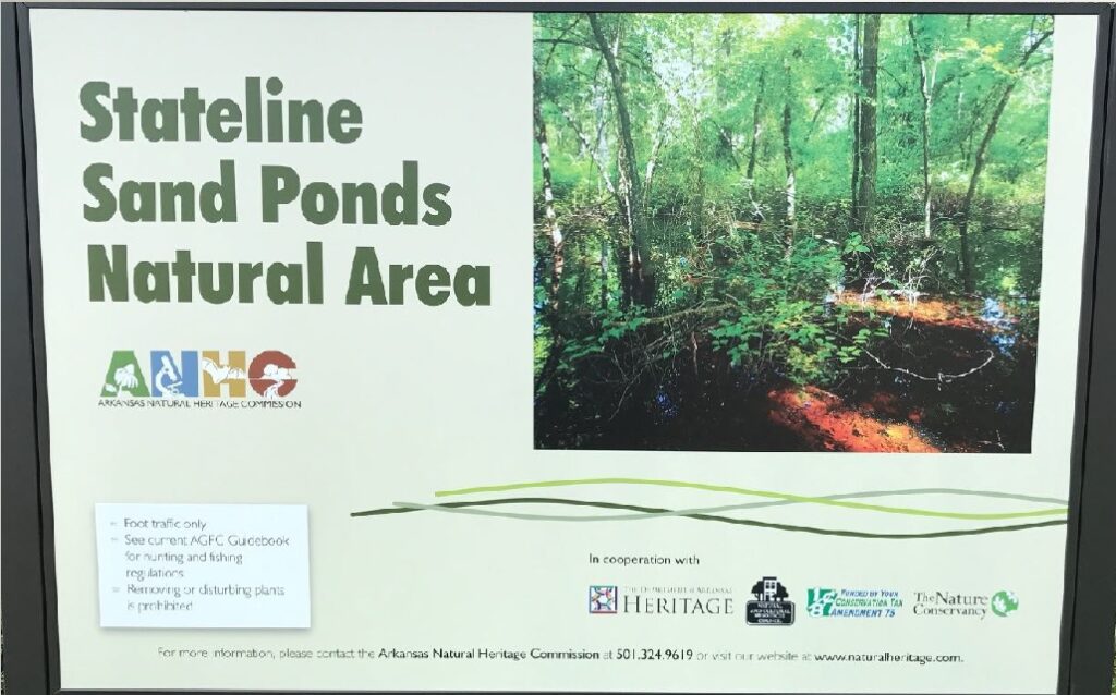 Stateline Sand Ponds Natural Area signage